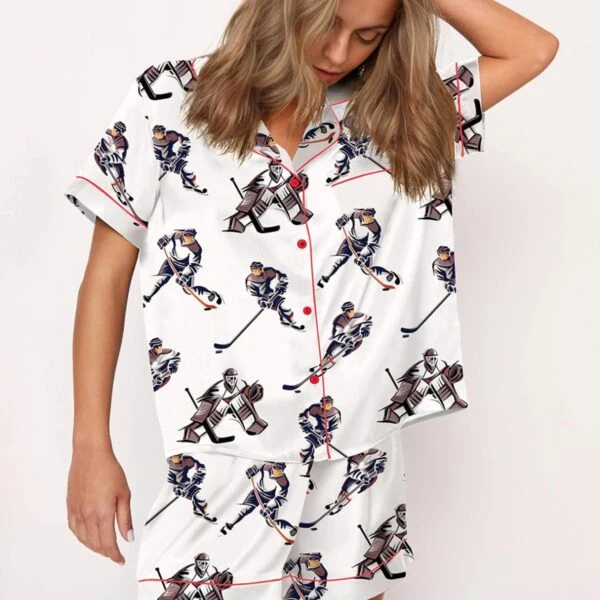 Hockey Silk Satin Pajama Set For Women