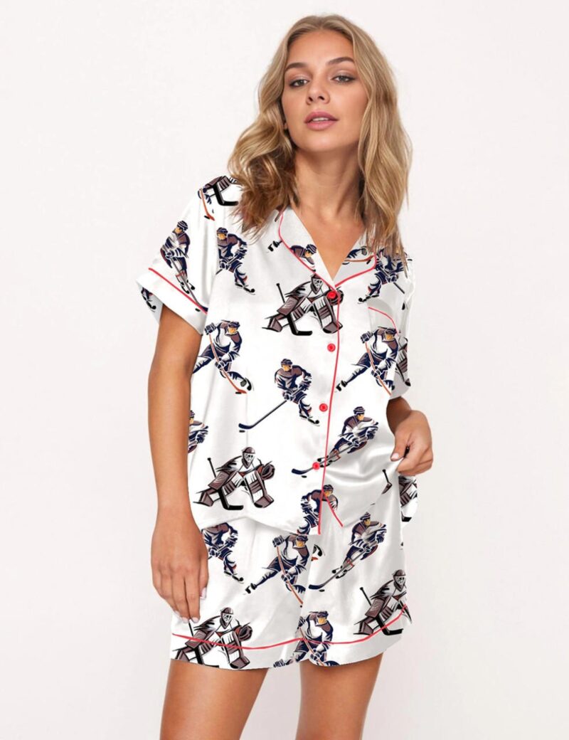 Hockey Silk Satin Pajama Set For Women