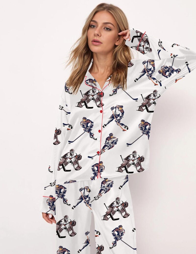 Hockey Silk Satin Pajama Set For Women