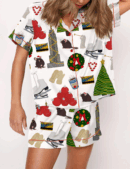 Holiday In New York Silk Satin Pajama Set For Women