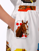 Horse Racing Ceremony Satin Pajama Set For Women
