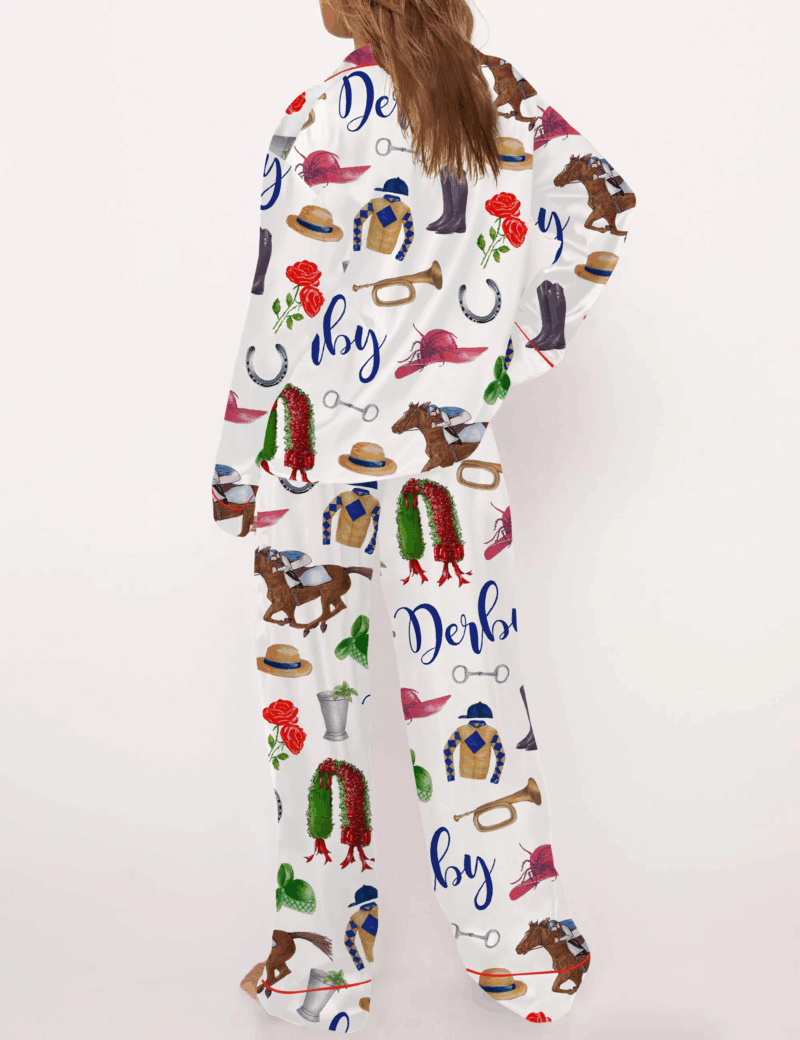 Horse Racing Ceremony Silk Satin Pajama Set