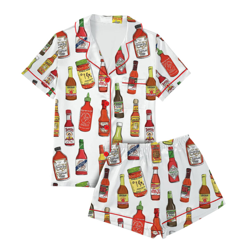 Hot Sauce Silky Satin Pajama Set For Women