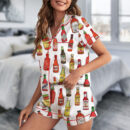 Hot Sauce Silky Satin Pajama Set For Women