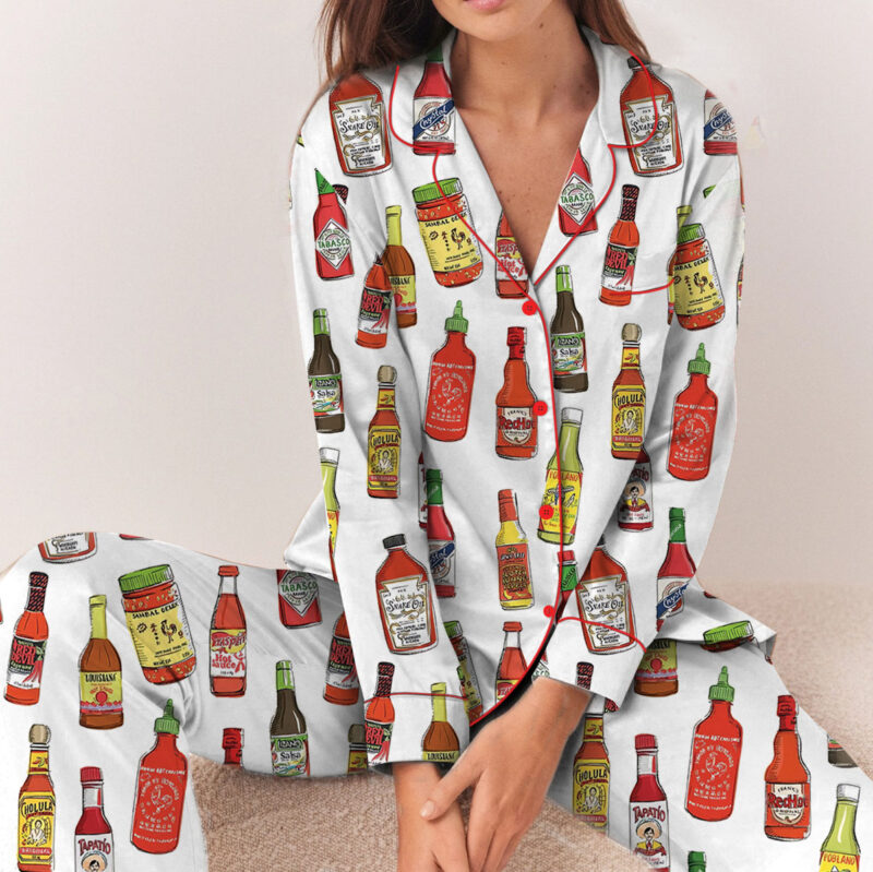 Hot Sauce Silky Satin Pajama Set For Women