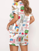 Independence Day Silk Satin Pajama Set For Women