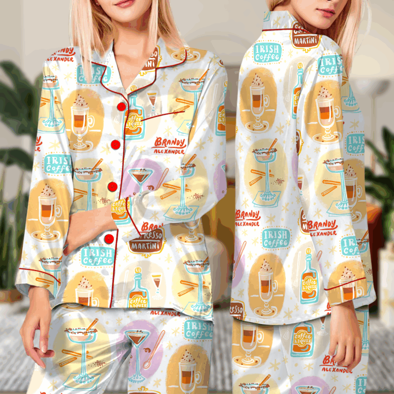Irish Coffee Satin Pajamas Set For Women