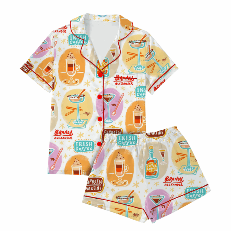 Irish Coffee Satin Pajamas Set For Women