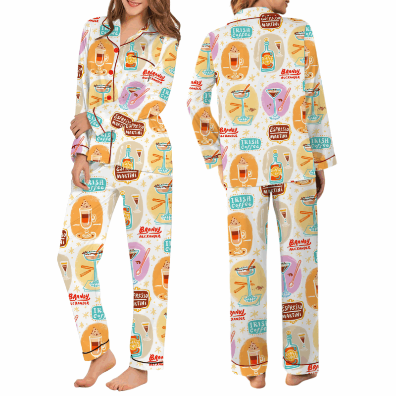 Irish Coffee Satin Pajamas Set For Women
