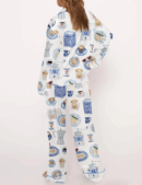 Italian Coffee Silk Satin Pajama Set For Women