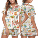 Italian Vacation Silky Satin Pajama Set For Women