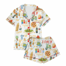 Italian Vacation Silky Satin Pajama Set For Women