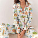 Italian Vacation Silky Satin Pajama Set For Women