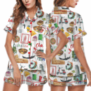 Italy Roman Travel Satin Pajamas Set For Women