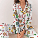 Italy Roman Travel Satin Pajamas Set For Women