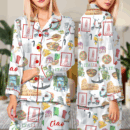 Italy Roman Travel Satin Pajamas Set For Women