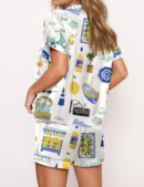 Italy Vacation Silk Satin Pajama Set For Women