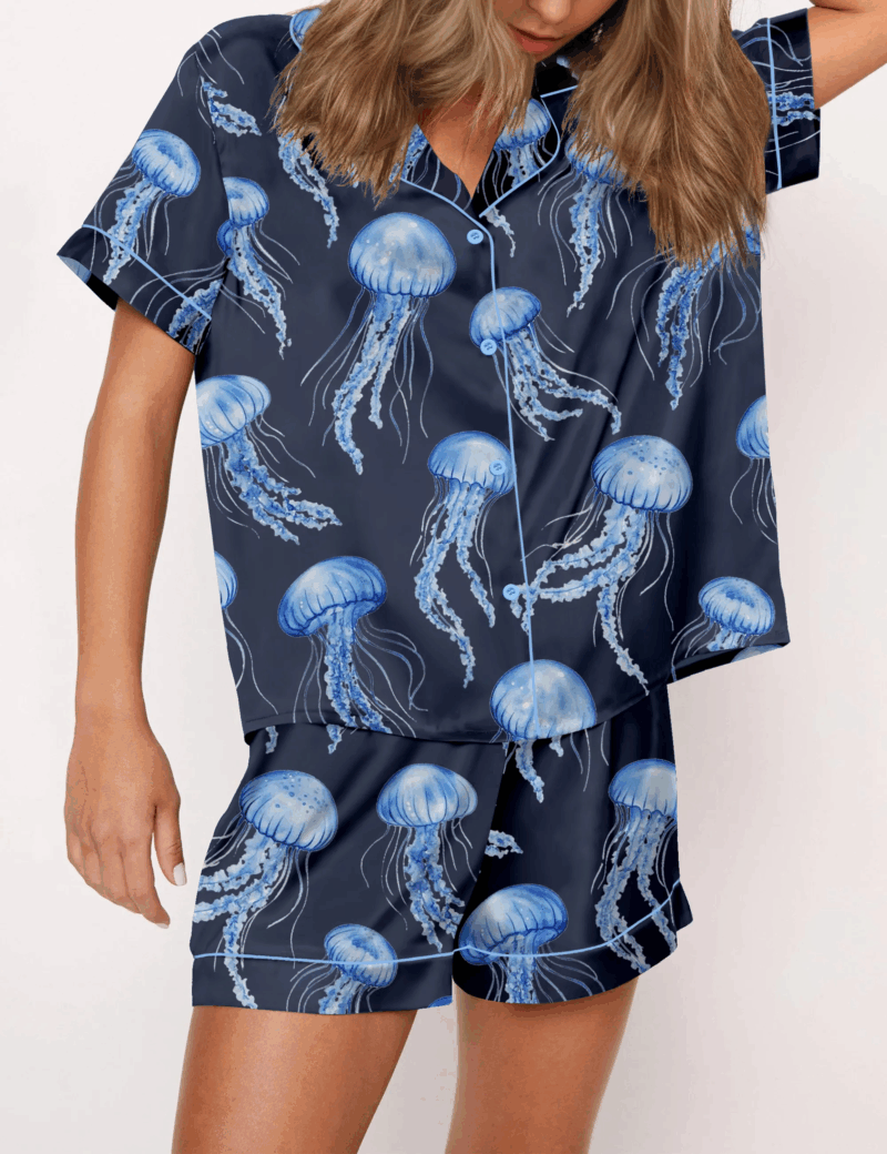 Jellyfish Silk Satin Pajama Set For Women
