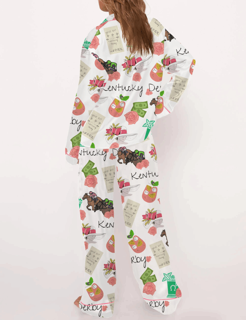 Kentucky Derby Horse Silk Satin Pajama Set