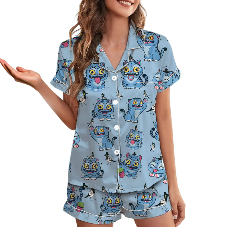 Kpop Movie Tiger Satin Pajamas Set For Women