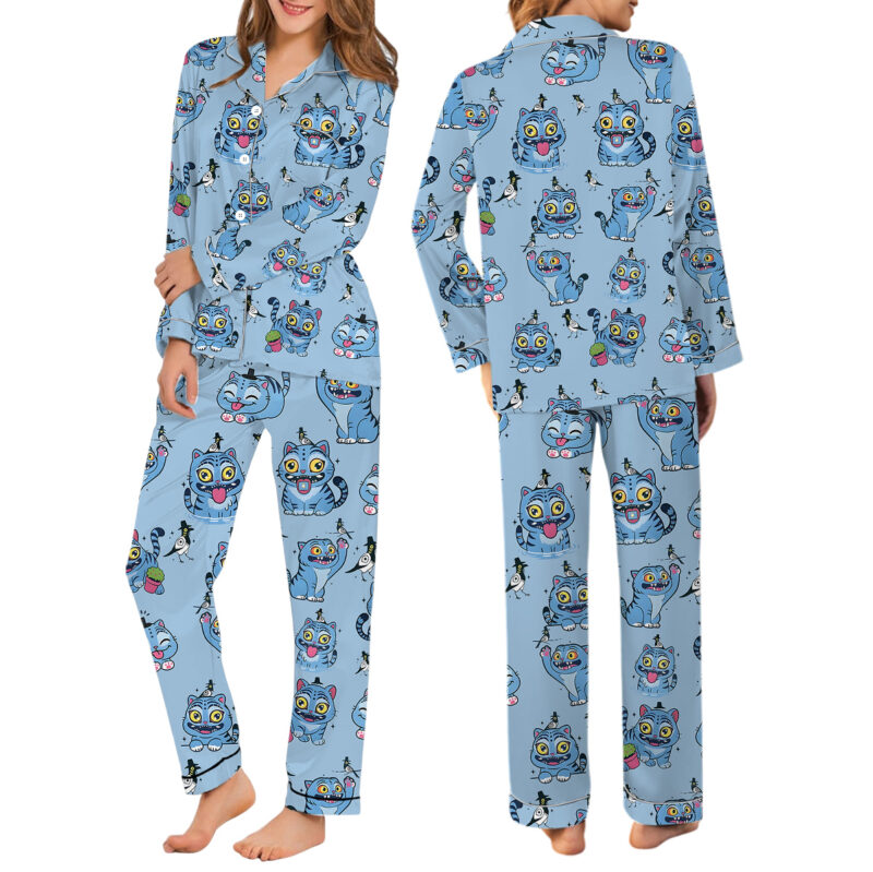 Kpop Movie Tiger Satin Pajamas Set For Women