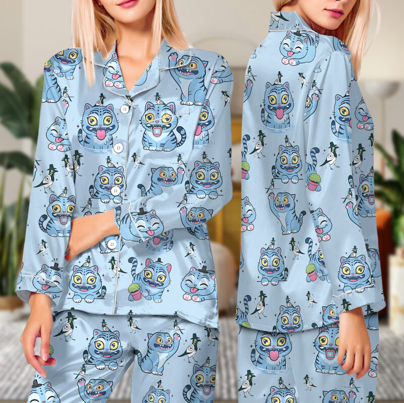 Kpop Movie Tiger Satin Pajamas Set For Women