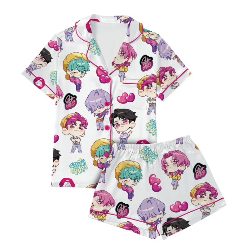 Kpop Idol Satin Pajamas Set For Women