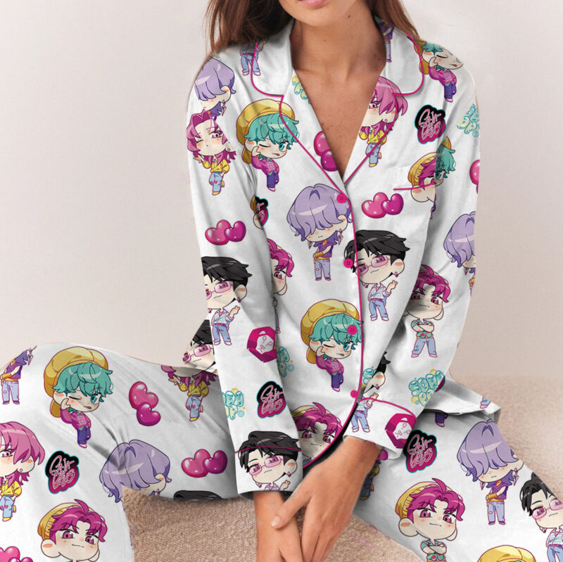 Kpop Idol Satin Pajamas Set For Women