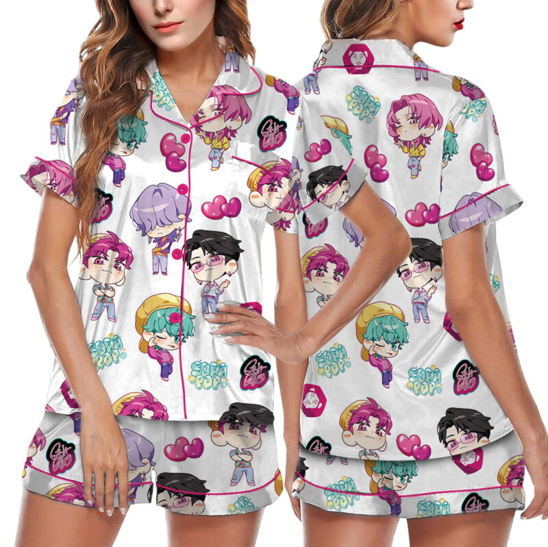 Kpop Idol Satin Pajamas Set For Women