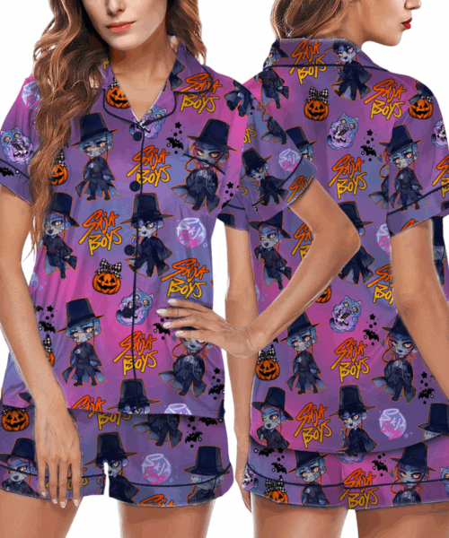 Kpop Movie Halloween Satin Pajamas Set For Women