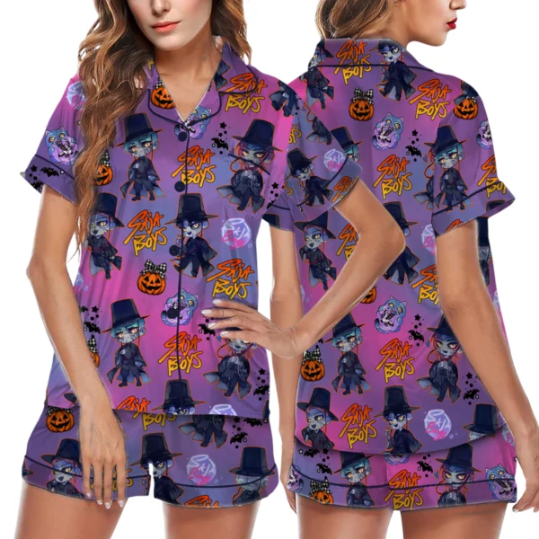 Kpop Movie Halloween Satin Pajamas Set For Women