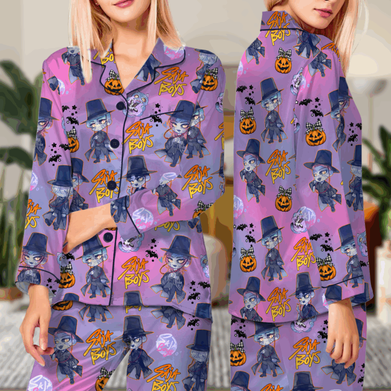 Kpop Movie Halloween Satin Pajamas Set For Women