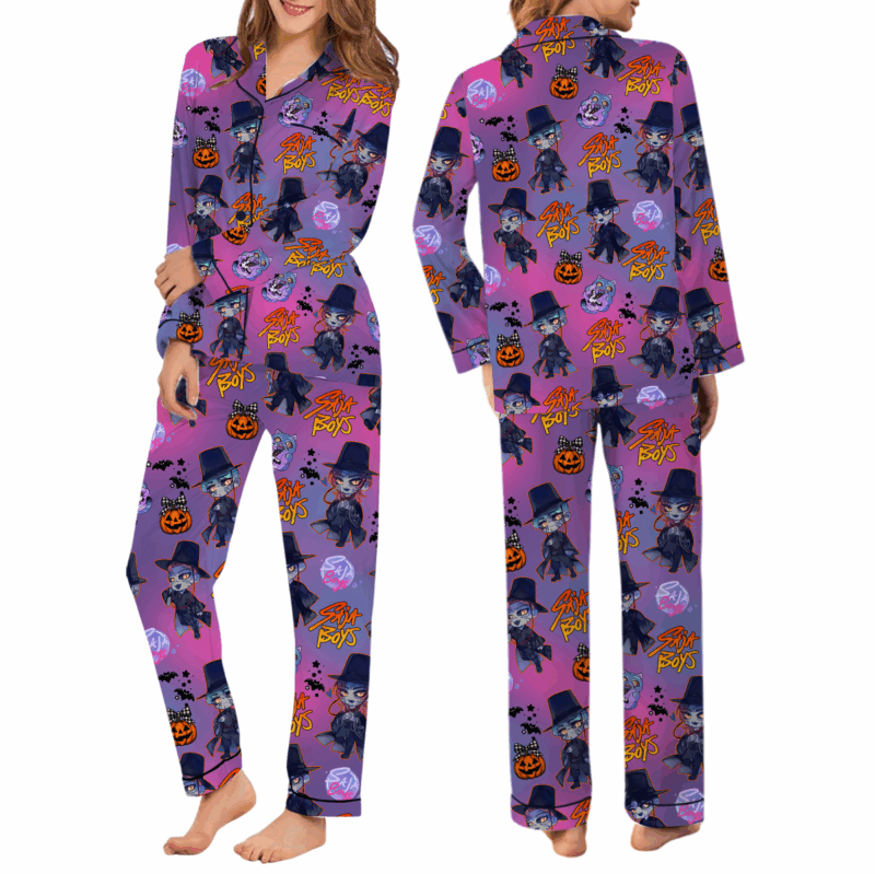 Kpop Movie Halloween Satin Pajamas Set For Women