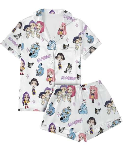 Kpop Movie Silk Satin Pajamas Set For Women