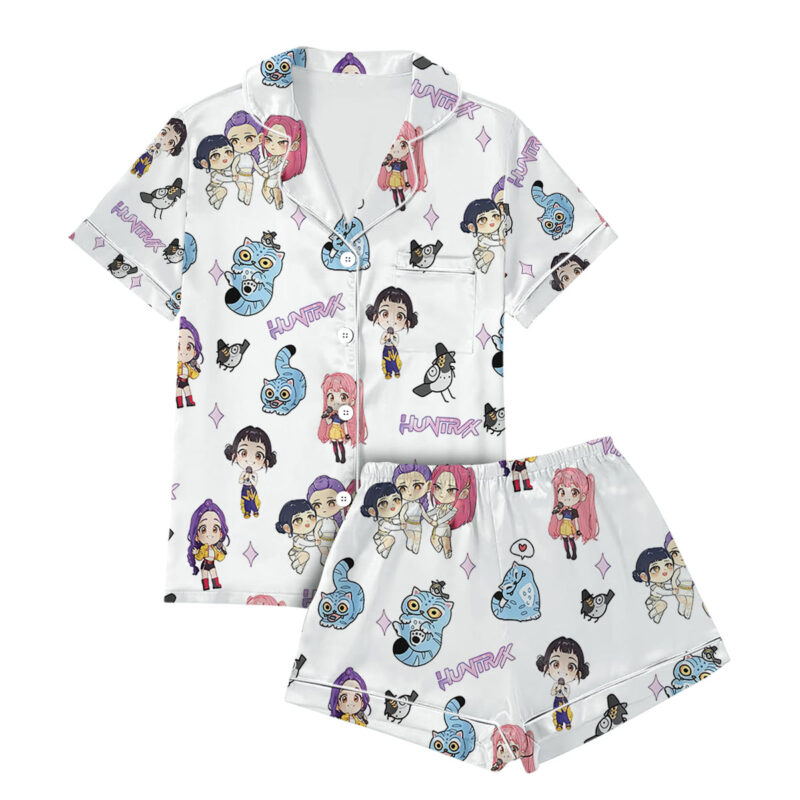 Kpop Movie Silk Satin Pajamas Set For Women
