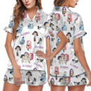 Kpop Movie Silk Satin Pajamas Set For Women