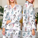 Kpop Movie Silk Satin Pajamas Set For Women