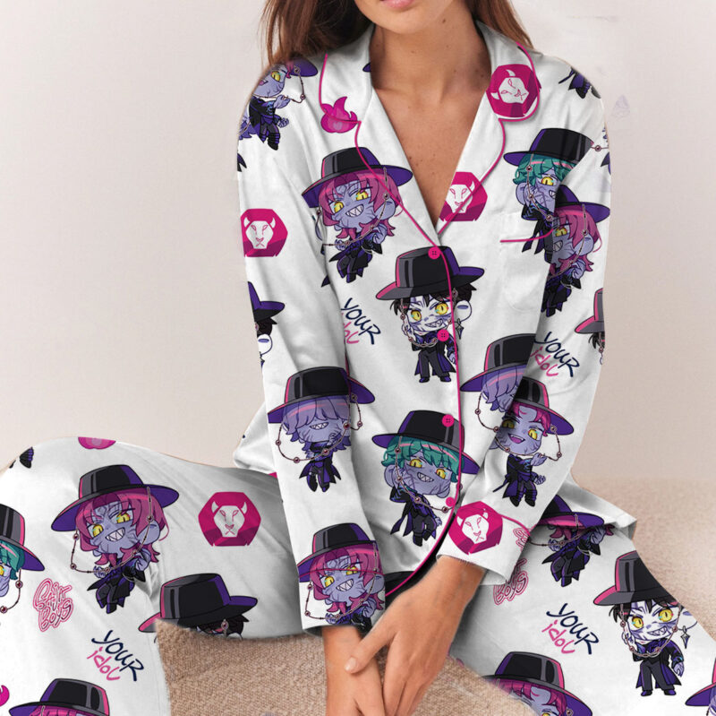 Kpop Music Satin Pajamas Set For Women