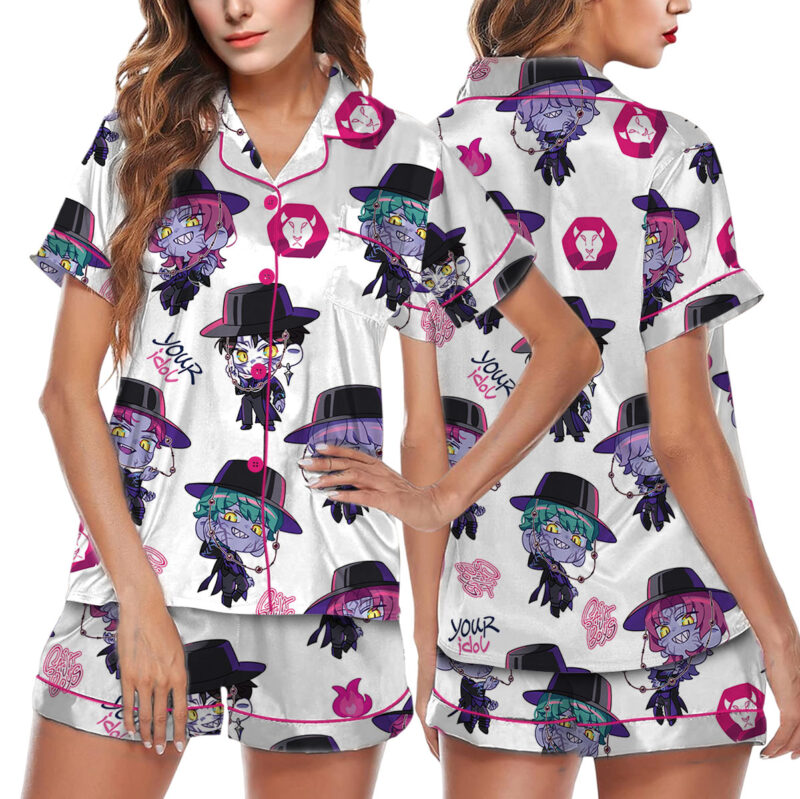Kpop Music Satin Pajamas Set For Women