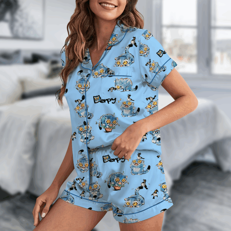 Kpop Demon Silk Satin Pajamas Set For Women