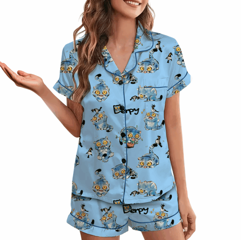 Kpop Demon Silk Satin Pajamas Set For Women