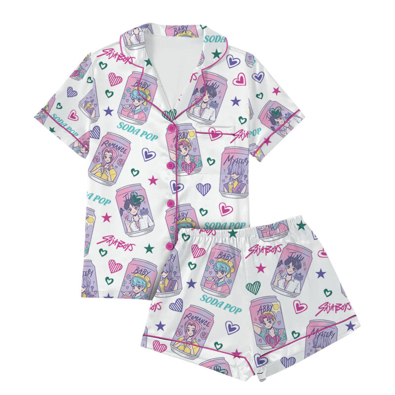 Kpop Soda Pop Satin Pajamas Set For Women