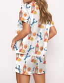 Lobster Aperol Spritz Trio Silk Satin Pajama Set