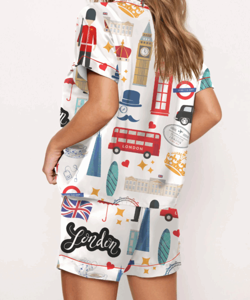 London England Silk Satin Pajama Set For Women