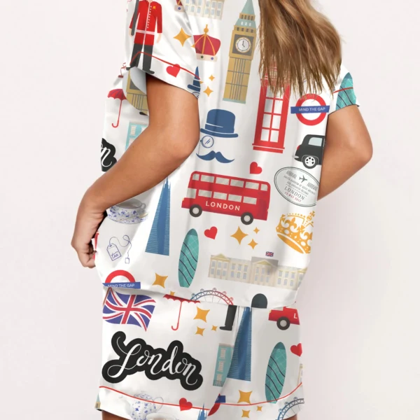 London England Silk Satin Pajama Set For Women