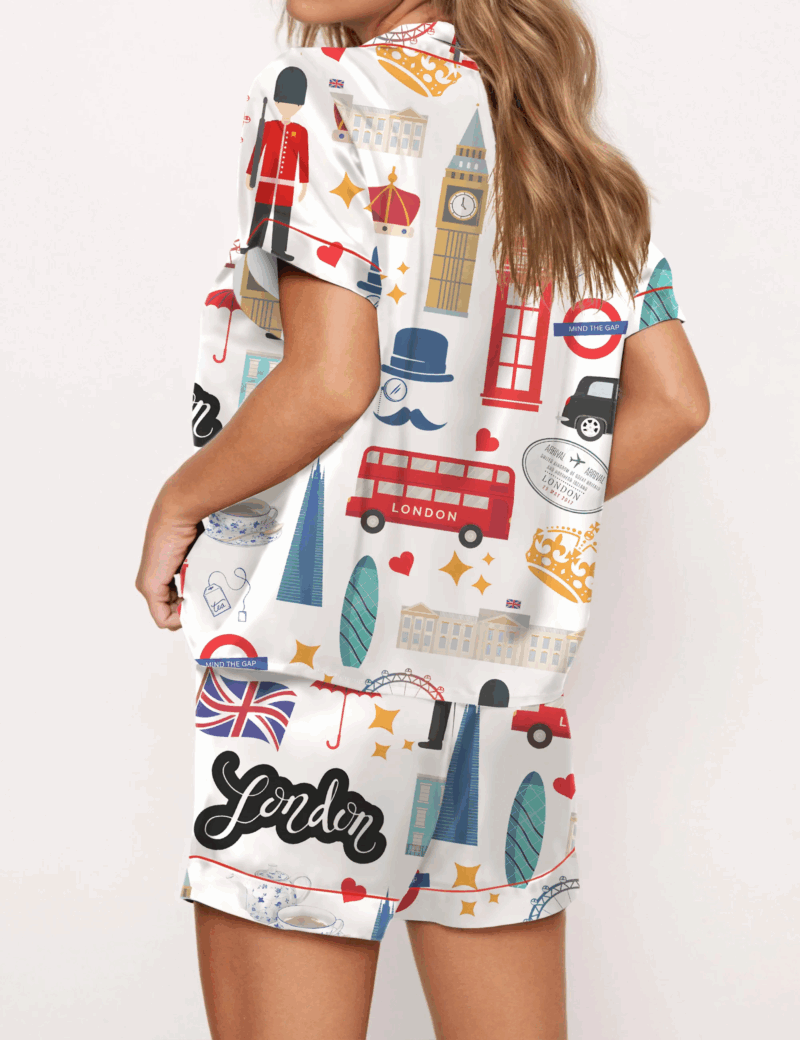London England Silk Satin Pajama Set For Women