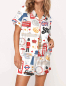 London England Silk Satin Pajama Set For Women