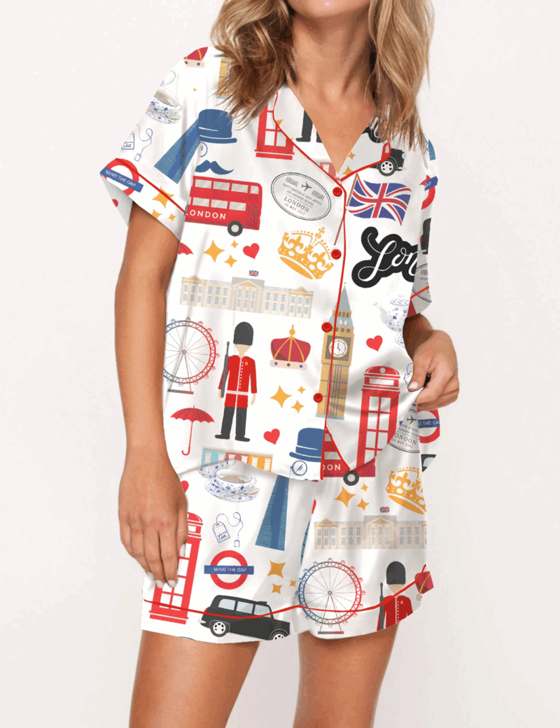London England Silk Satin Pajama Set For Women