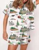 Magazine Christmas Silk Satin Pajama Set For Women