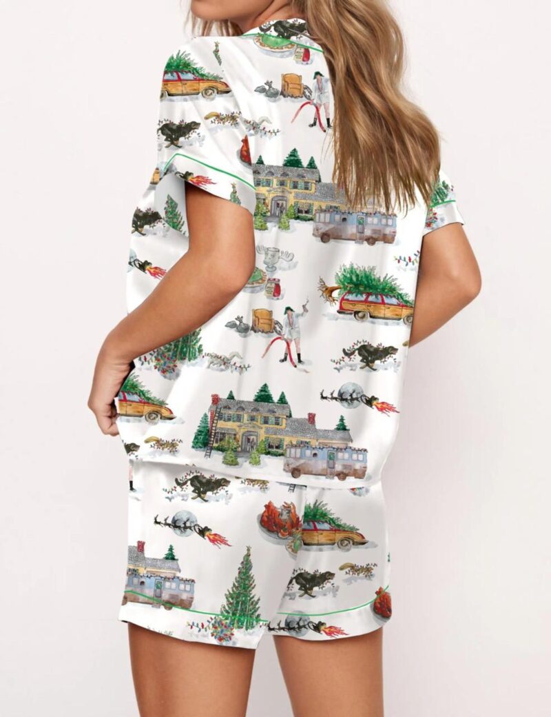 Magazine Christmas Silk Satin Pajama Set For Women